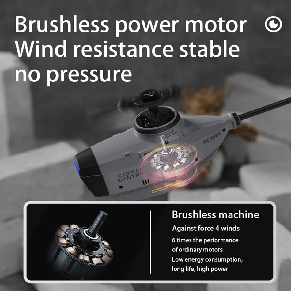 RC Helicopter C127AI 2.4G 6-Axis Gyro Stabilized Flybarless Professional 4ch Remote Control Aicraft for Adult