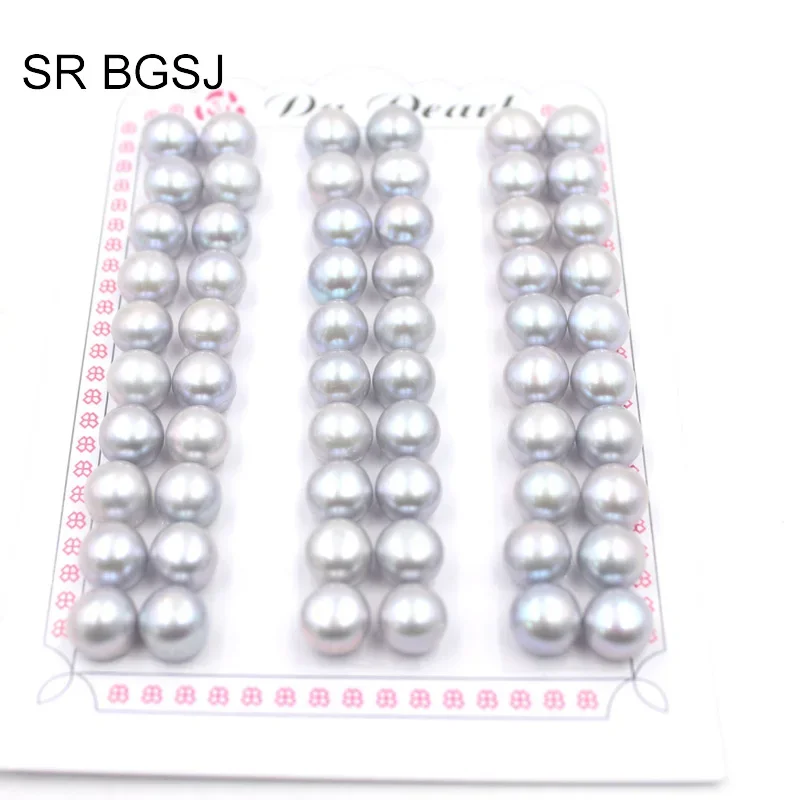 8-8.5mm 5 Colors  Half Hole Beads Super Luster Natural Freshwater In Pairs DIY Pearl Jewelry