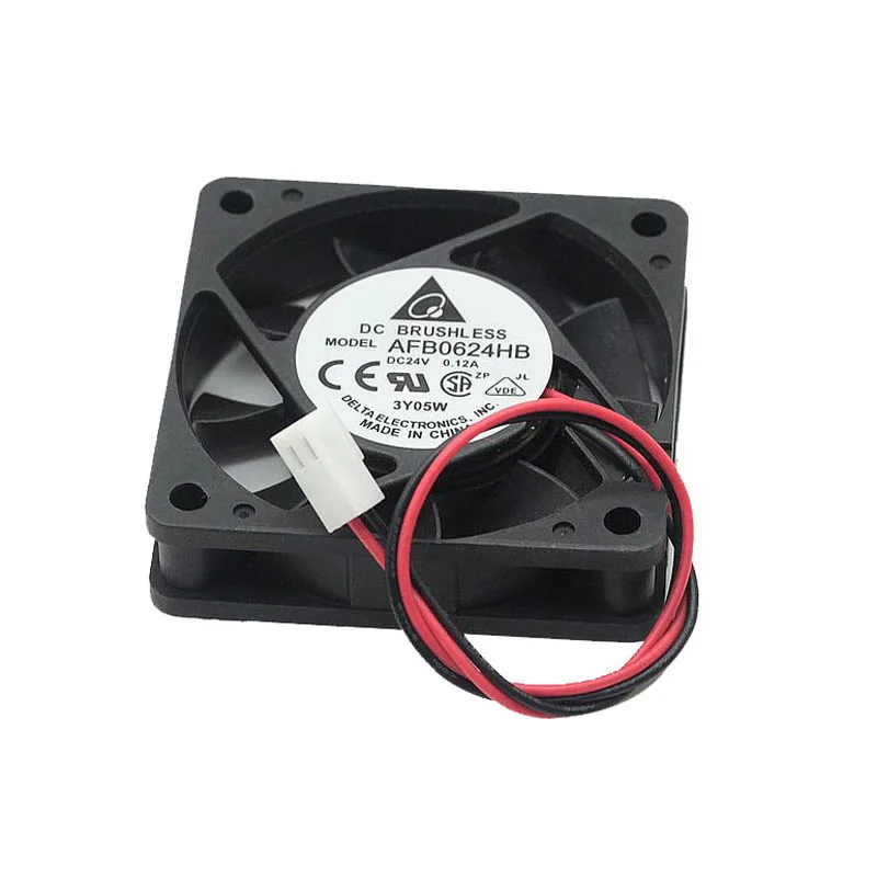 Delta Electronics AFB0624HB DC 24V 0.12A 60x60x15mm 2-Wire Server Cooling Fan