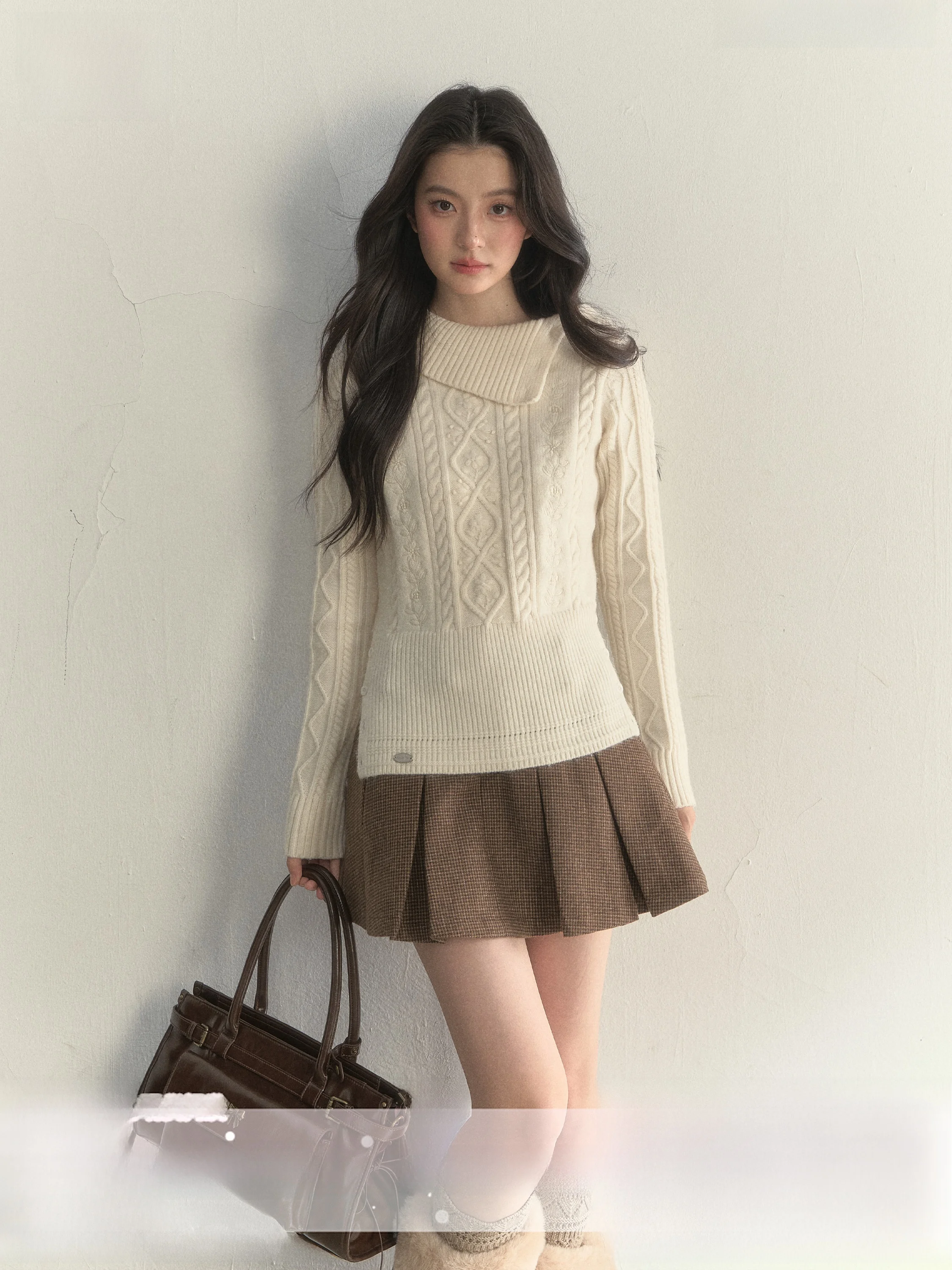 

Зимний вязаный свитер SunsetPark с надписью Love и высоким воротником, теплая внутренняя одежда, твист, полиэстер, нейлон, шерсть, длинный све