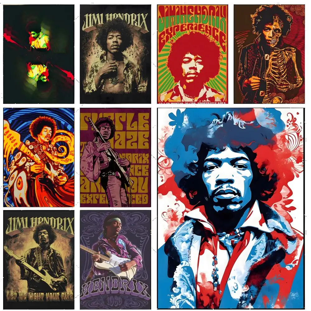Affiche classique du musicien J-Jimi Hendrix, décoration artistique haut de gamme et cadeau pour la maison, salon, ornements pour la maison