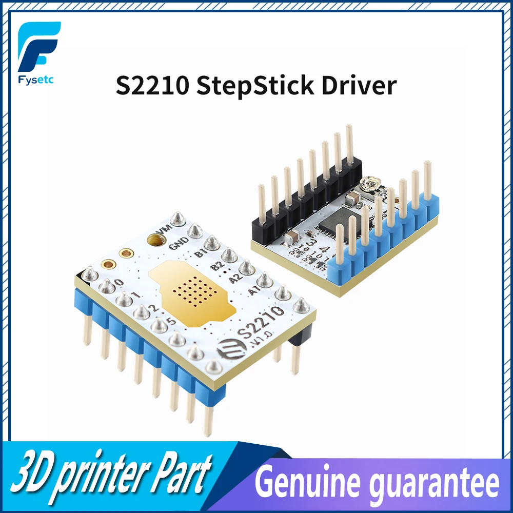 FYSETC S2210 Stepstick Driver TMC2210 Stepper Motor Driver Silent 256 Microsteps Current 3.0A Peak VS TMC2209 3D Printer Parts