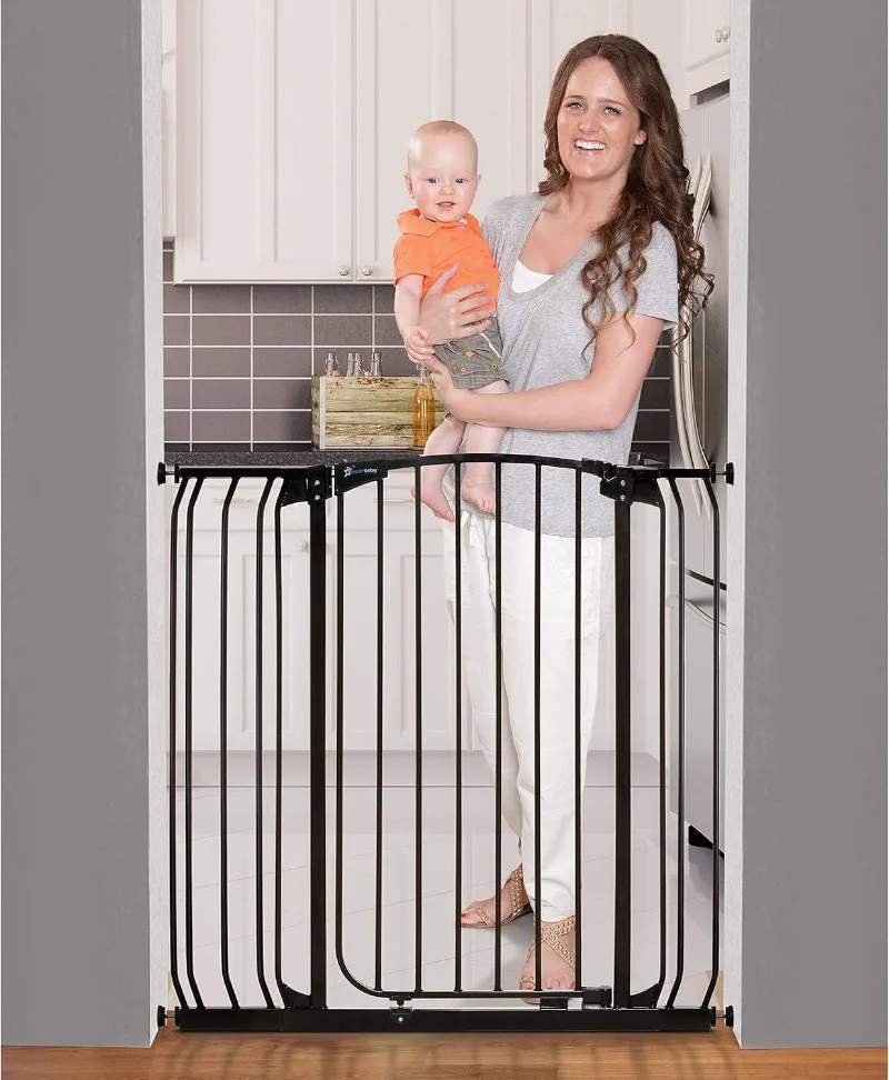 Dreambaby Chelsea Extra-Tall Auto-Close Security Baby Safety Gate-Black-with Extensions, Black, 28 - 42.5