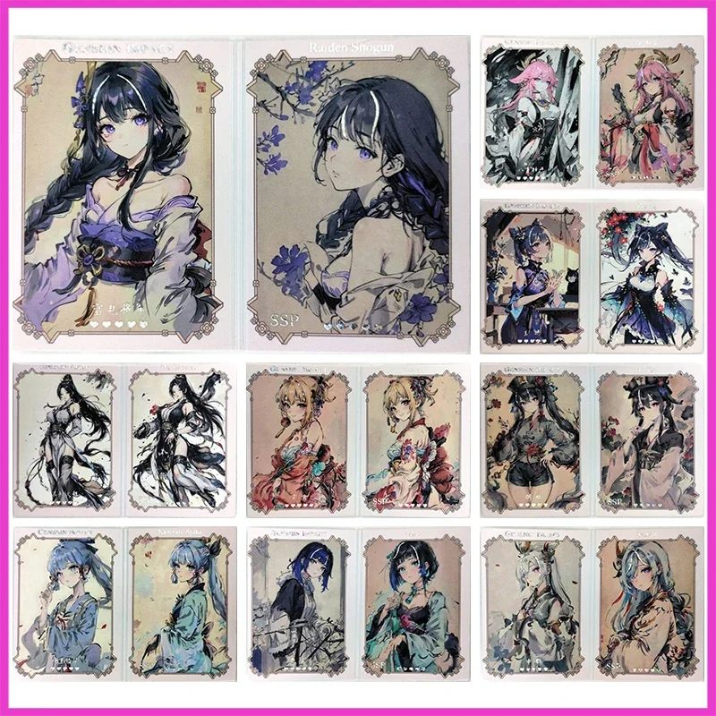 Anime Goddess Story Rare SSP Folding Refractive Flash Cards Shenhe Yelan Yoimiya Toys for boys Collectible Cards Birthday Gifts