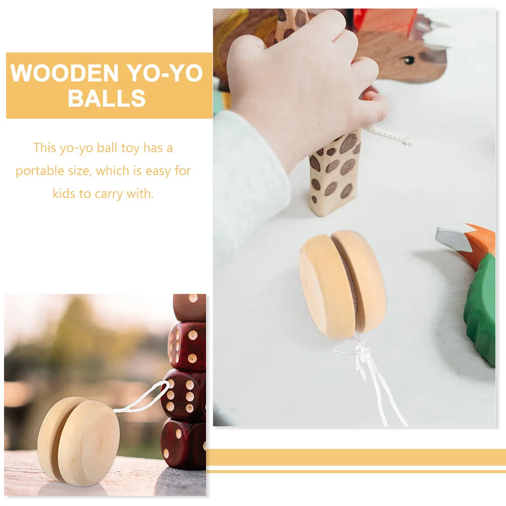 

12Pcs Unfinished Wooden Yo-Yo Balls for Kids DIY Painting Craft Project Handmade Drawing Game Educational Finger Wrist Exercise