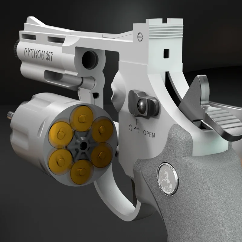 Left wheel soft bullet gun can fire one key ejection shell manual continuous firing outdoor combat pistol model