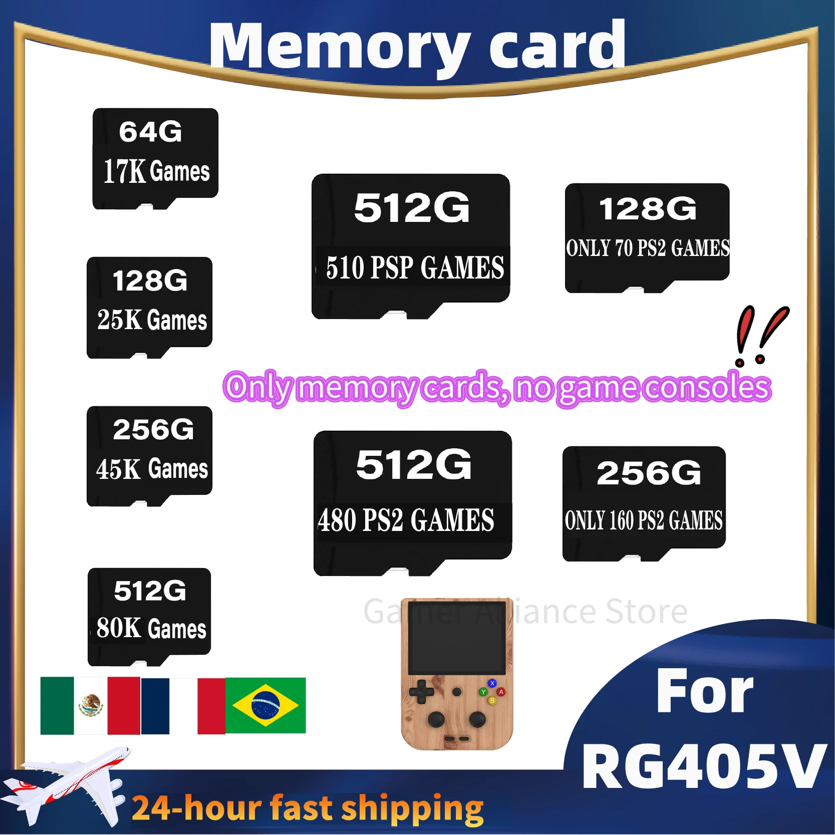 

FOR ANBERNIC RG405V RG 405V Handheld Retro Game Console Memory Card TF Card 510 PSP Games 512G 60000 Games Micro Card PS2 Games