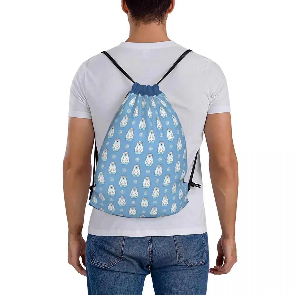 The Polar Express-mochila informal con cordón para hombre y mujer, bolso portátil con bolsillo para libros, para la escuela