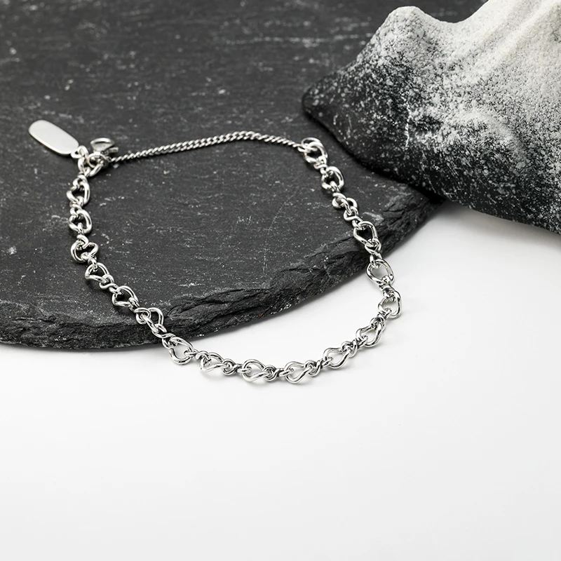

SL004 genuine 925 sterling silver fashionable and exquisite Medium Twist Charm Bracelet