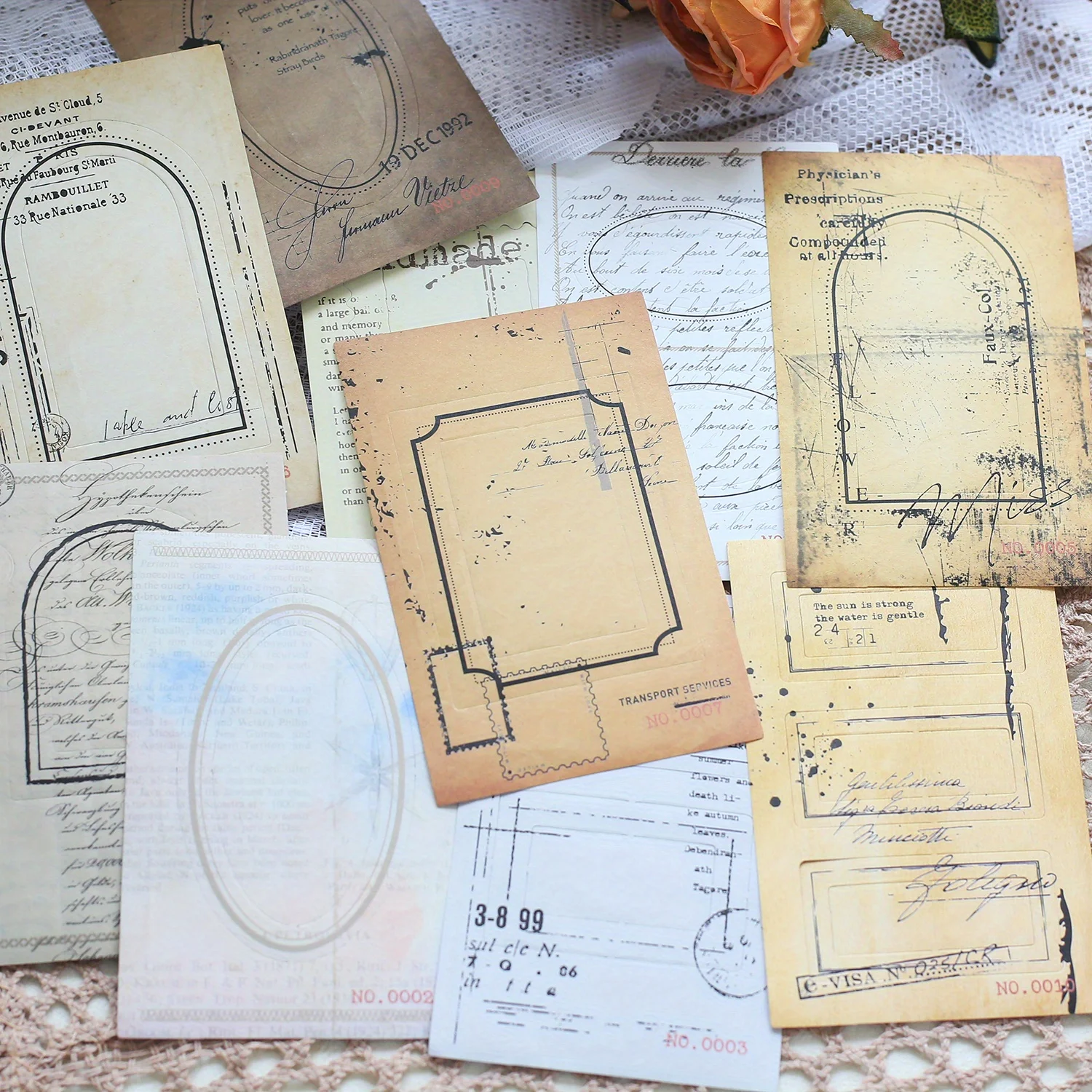 

Journamm 10 шт., бумажные наклейки для скрапбукинга, ретро рамка, декоративный материал, наклейка, сделай сам, скрапбукинг, коллаж, мусорная наклейка для журнала