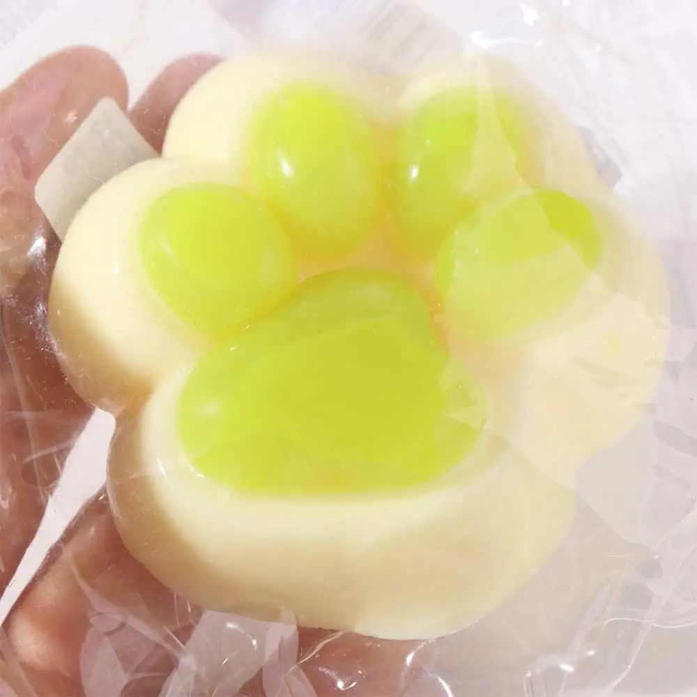 Knetende grüne Traube, Katzenpfoten, Spielzeug, langsamer Rückprall, weiches Cartoon-Zappelspielzeug, buntes Silikon-Katzenpfoten-Klemmspielzeug, praktische Witze