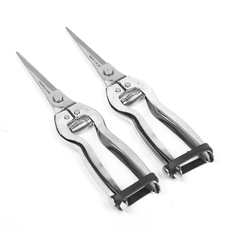 1pcs Stainless steel fruit shears - straight headed pruning and picking shears for gardens, outdoor activities, and harvesting