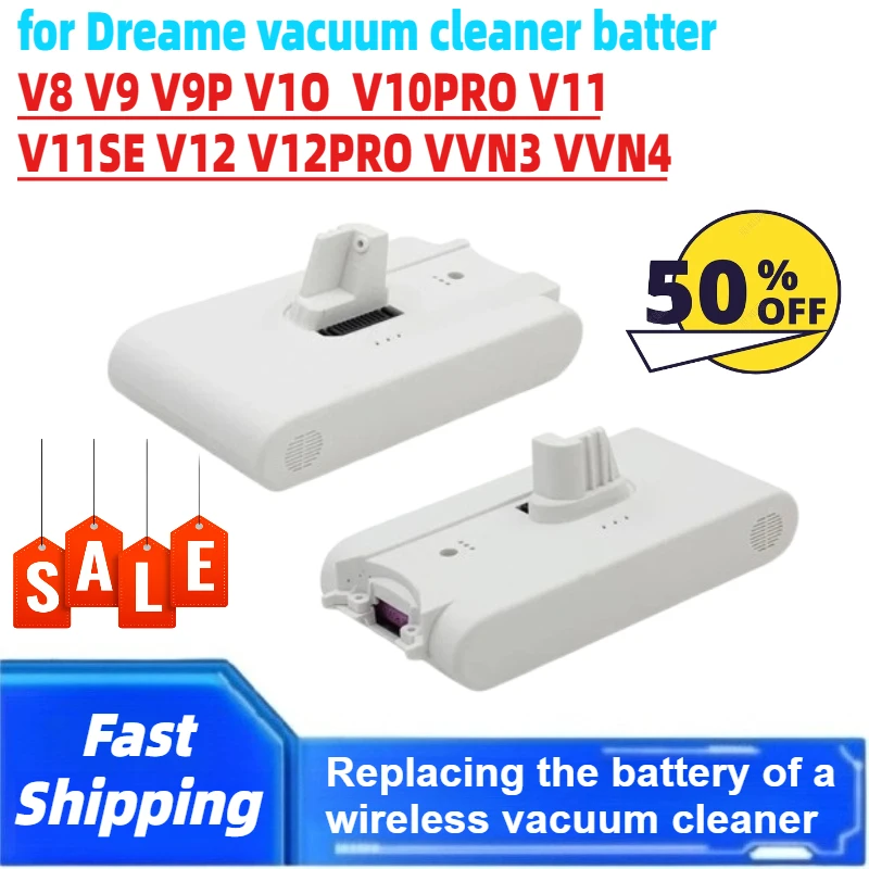 

Lithium Battery for Dreame V8 V9 V10 V9P XR VVN3 VVN4 Handheld Cordless Vacuum Cleaner Parts Replacement Battery