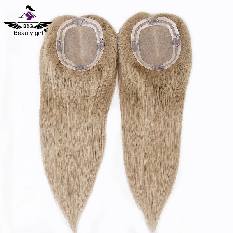 

Light Weight Size 5.5X6 100% Natural Remy Human Hair Blonde Highlight For Thinning Hair Mono Base Hair Topper