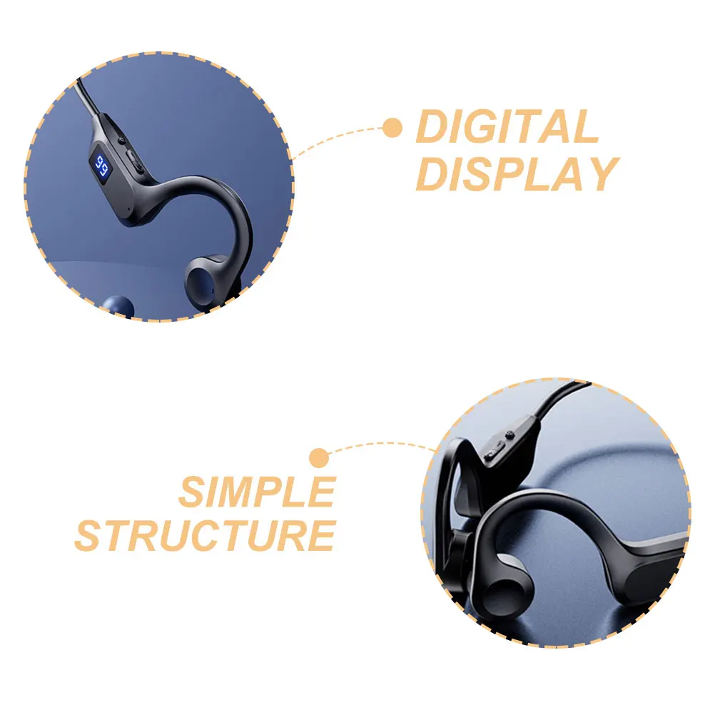 

Wireless Headset Earphones Waterproof Rechargeable Lightweight Comfortable for Running Outdoor Use with Digital Display