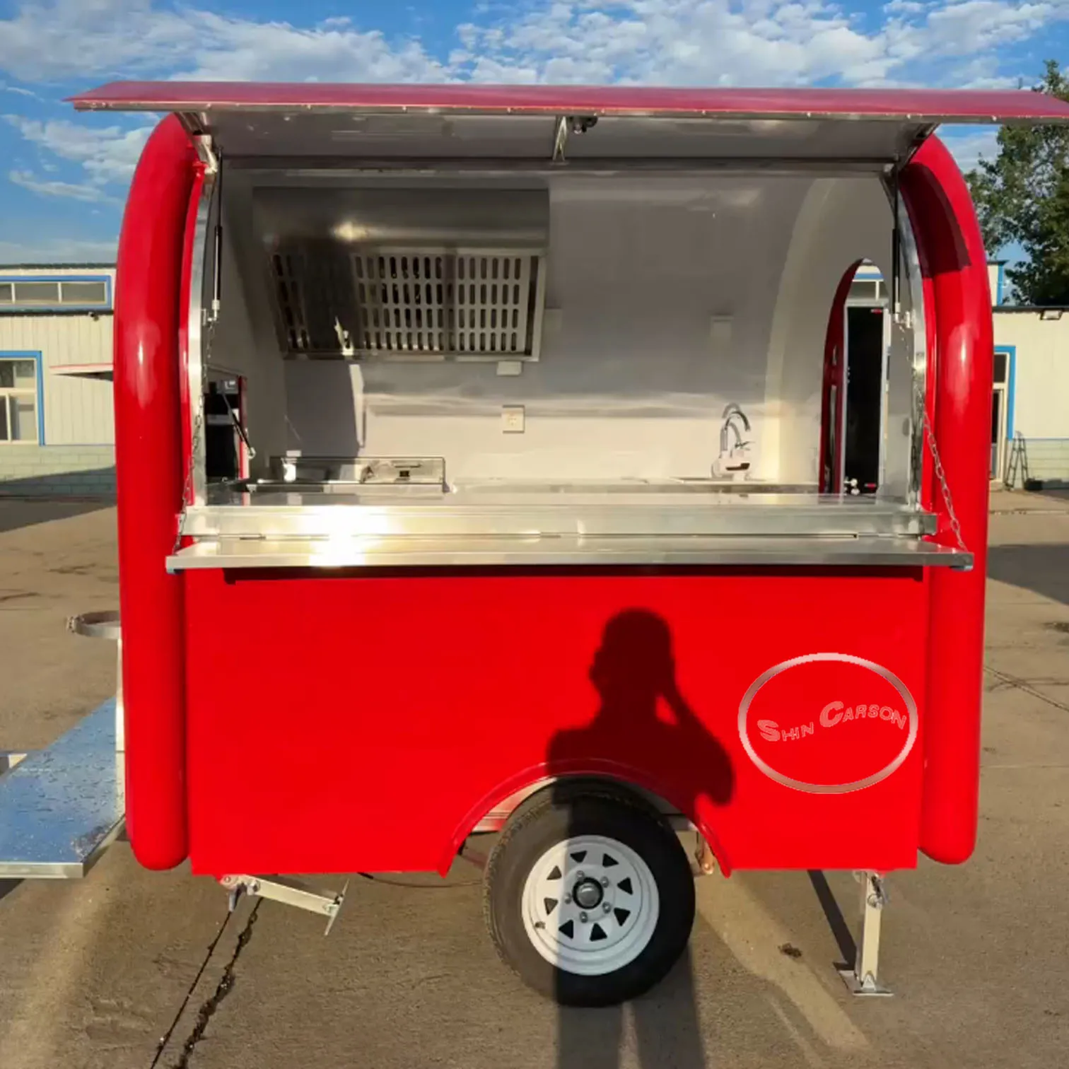 

Bright Red Outdoor Food Trailer Small Compact Design for Easy Transport And Setup