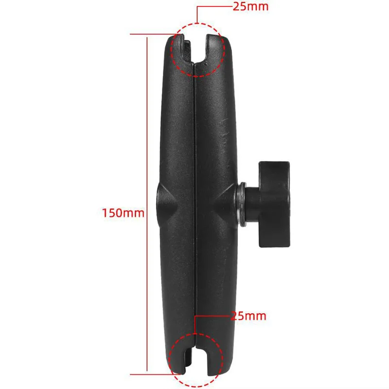 Aluminiumlegierung Doppel-Sockelarm Kompatibel mit 1 Zoll (25mm) Kugelkopf RAM-Halterungsarm für Motorrad-Handy- und Kamerahalterung – Detail 6
