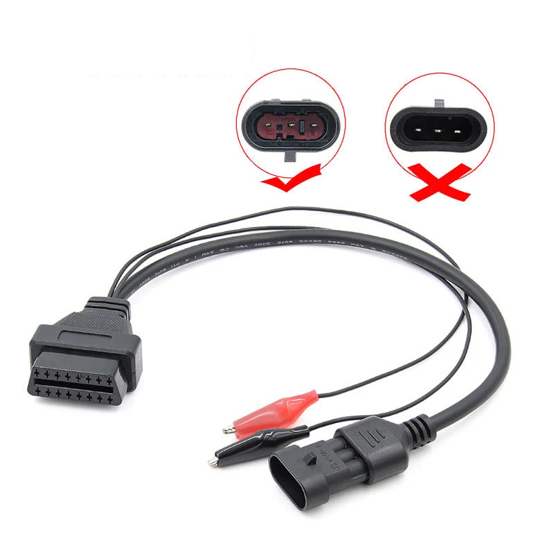 3Pin OBD Cable for FIAT for Lancia for Alfa Romeo 3 Pin Male To OBD 16pin Adapter OBD2 OBDII DLC 16 Pin Female Diagnostic Tool