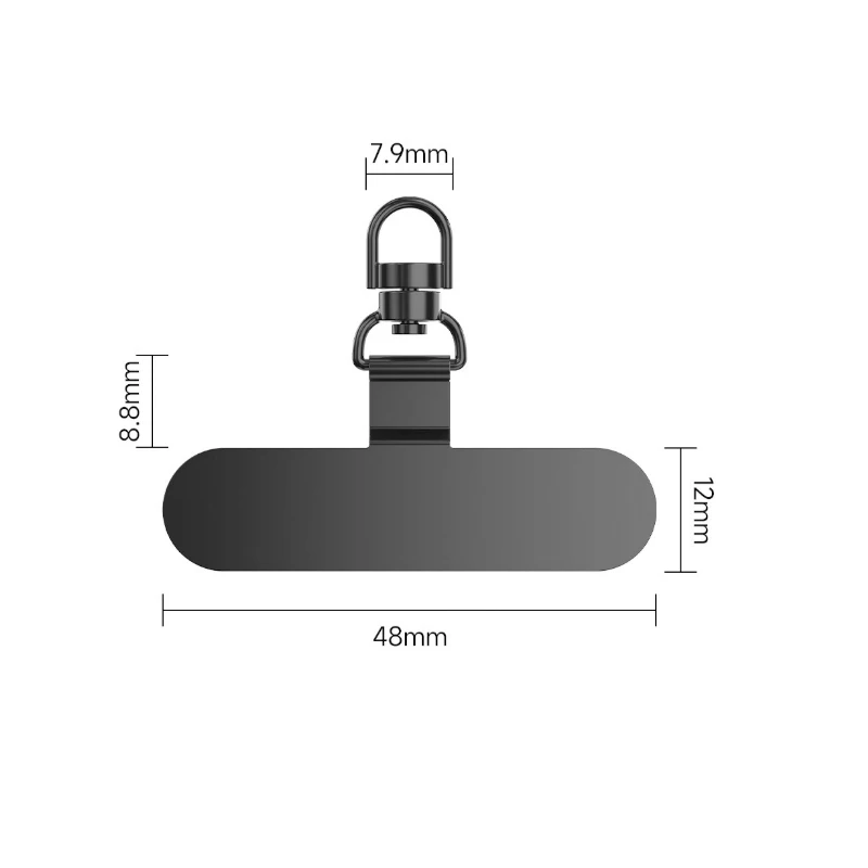 4-50 Stück 360 ° Drehbarer Handy-Charm-Handgelenkschlaufenhalter aus Edelstahl, ultradünner Lanyard-Patch, Metall-Handy-Befestigungslasche – Detail 1