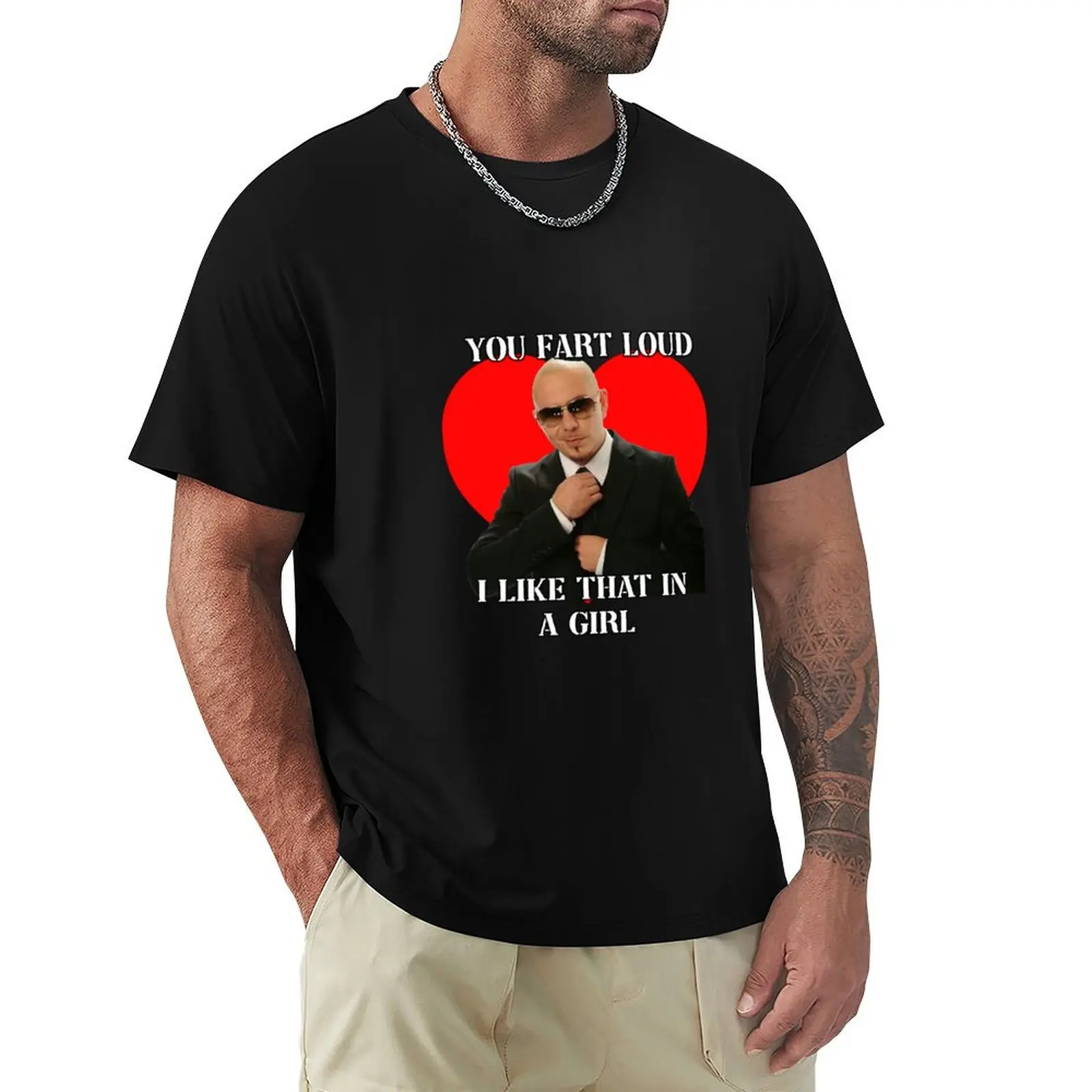 you fart loud i like that in a girl pitbull meme T-Shirt Plus Size Basic Short Sleeve Top