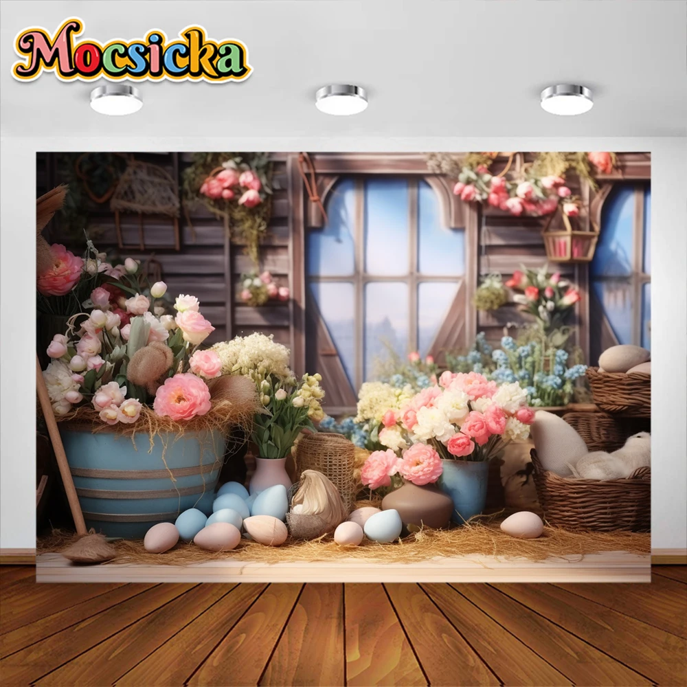 Spring Easter Photography Background Flower Garden Child Birthday Party Cake Smash Wedding Portrait Decor Photo Backdrop Studio