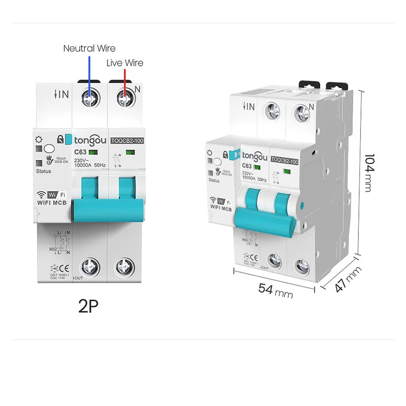 Imagem -04 - Din Rail Tuya Wifi Disjuntor de Medição Smart Life Timer Controle Remoto Automático Interruptor sem Fio Interruptor Recluso