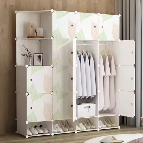 Living Room Organizer Closet Plastic Bedroom Cube Minimalist Partitions Wardrobe Small Cheap Guarda Roupa Furniture For Room
