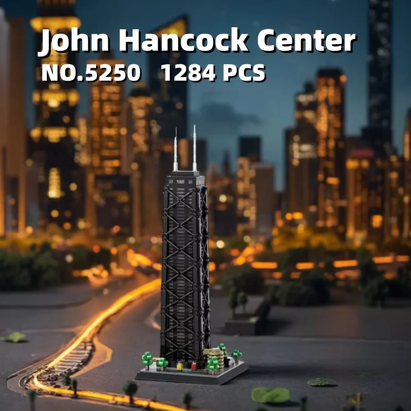 

Набор строительных блоков John Hancock Center NO.5250, 1284 детали, архитектурная модель мировой достопримечательности, развивающая игрушка для детей, креативный подарок
