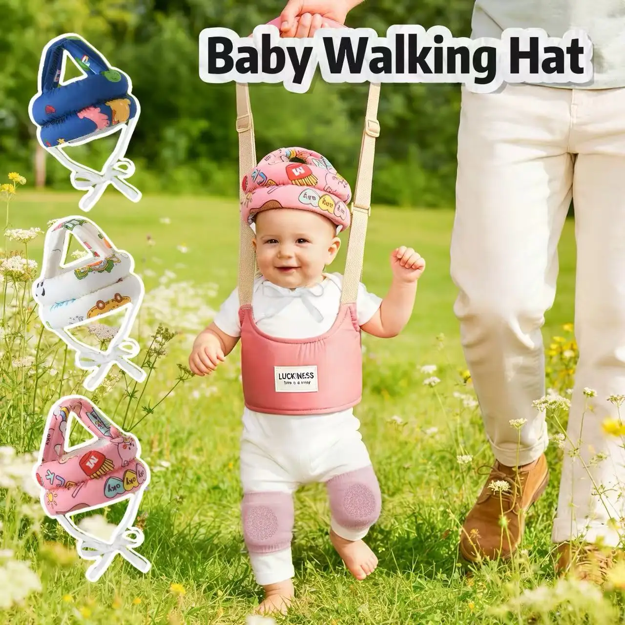 1 Piece, Baby Anti-Fall Hat, Cartoon Print, Soft and Breatha