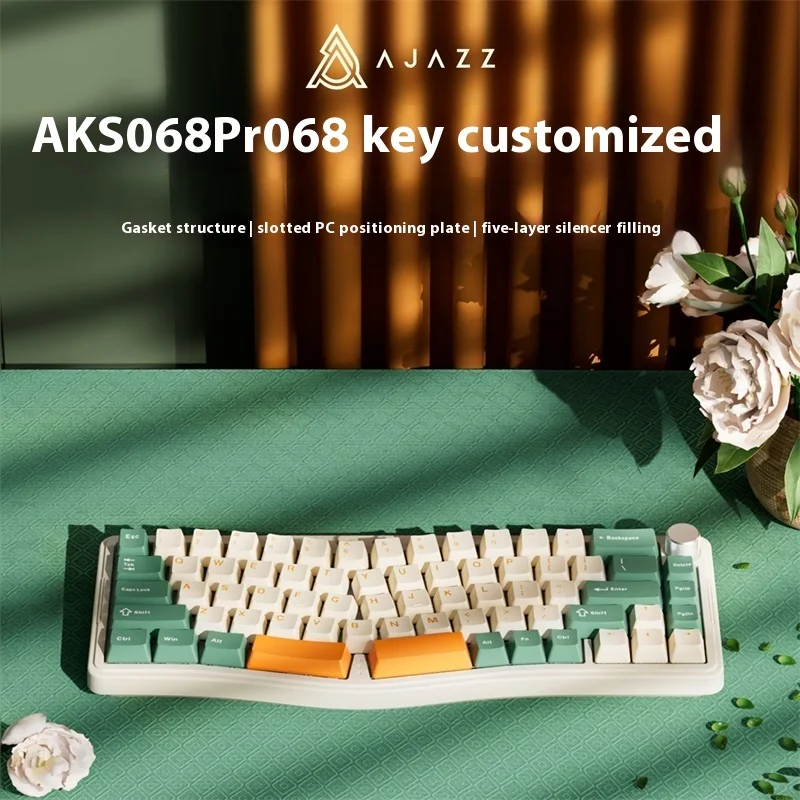 

Механическая клавиатура Ajazz Aks068pro, эргономичная прокладка, структура через комплект решения, компьютерная периферия, мыши, клавиатуры, подарок для геймера