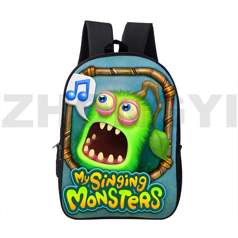 Mein singender Monster-Schul rucksack für Teenager-Schüler 16-Zoll-Cartoon-Videospiel-Rucksack großer Reise-Laptop-Schulranzen-Reiß verschluss