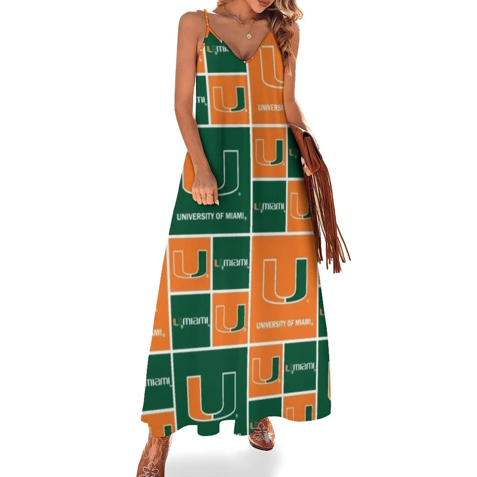 

University of Miami Hurricanes Shirt/Sticker Sleeveless Dress summer dress dress for women vintage