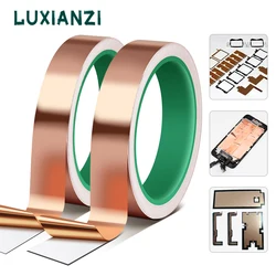 LUXIANZI 20M Double Side Conductive Copper Foil Tape EMI Shielding Heat Resist Tape For Phone Laptop Electrical Repair 8mm 10mm