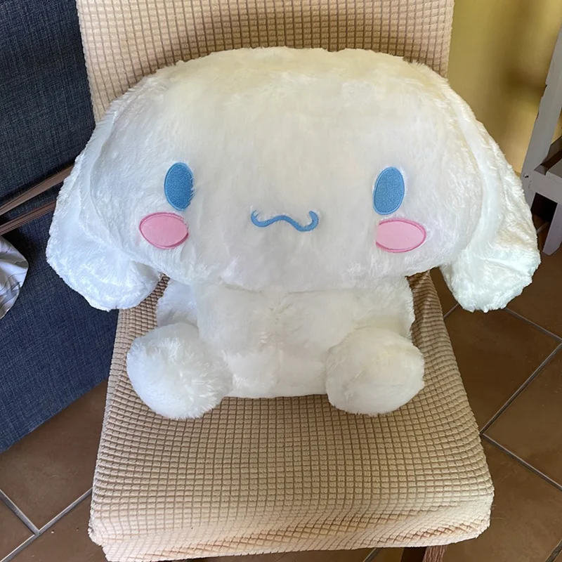 Sanrio Cartoon Anime Figure Japanese Cute Cinnamoroll Big Eared Dog Large Plush Sitting Doll Pillow Toys Children Birthday Gift