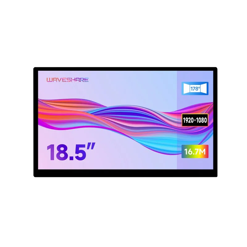 

Waveshare 18.5inch Capacitive Touch Display, 1920×1080 Full HD, Supports Raspberry Pi / Jetson Nano / PC, etc.