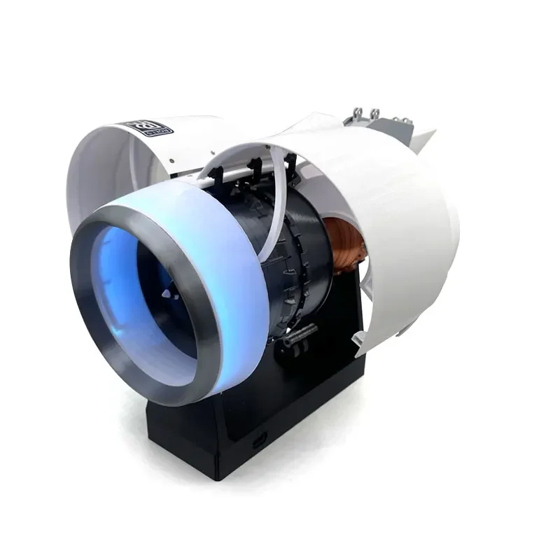 Aircraft Fairing Engine Model Blue Light Engine Adjustable Speed ​​Desktop Toy