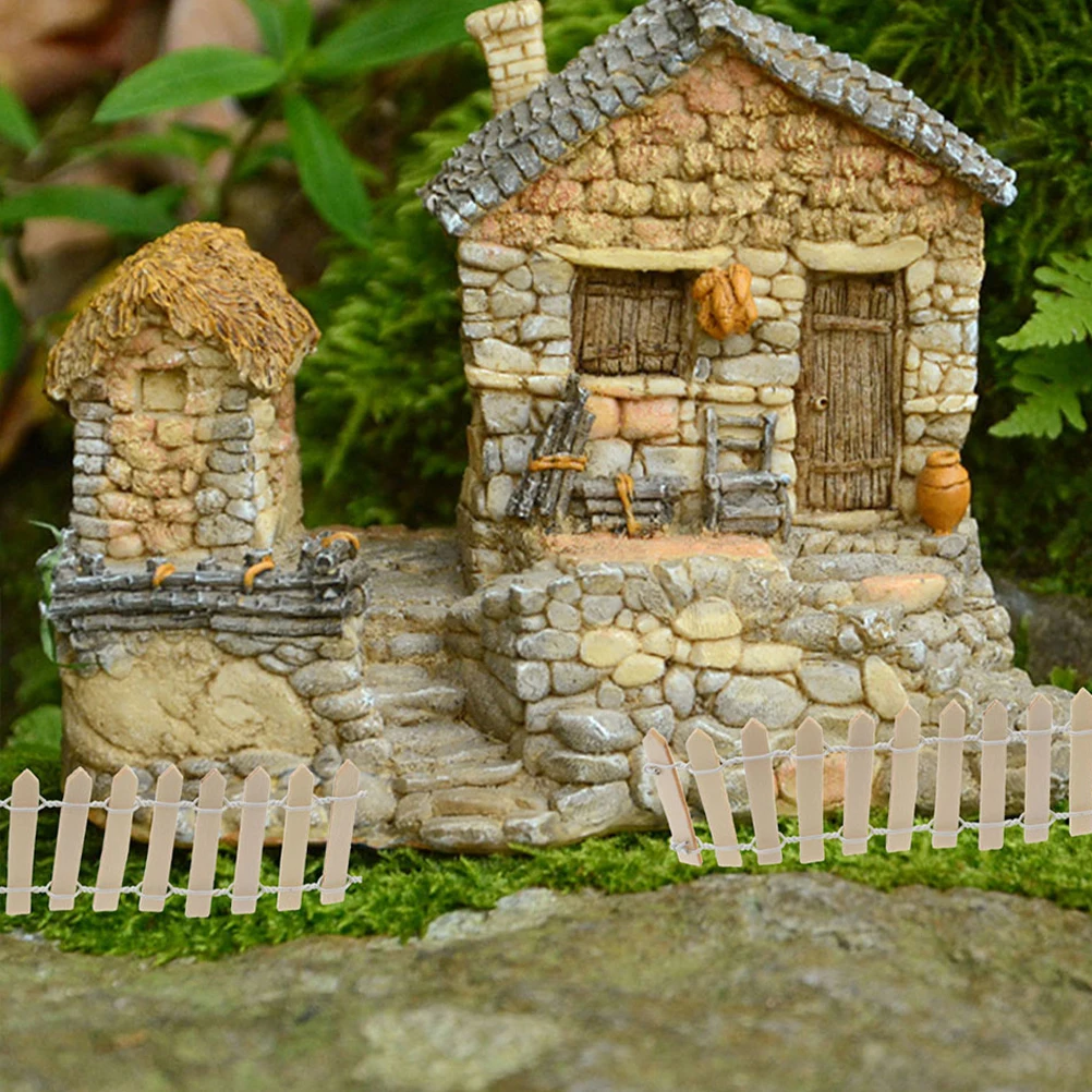 

3 шт. мини сказочный садовый забор, маленький деревянный декоративный пикетный забор для микропейзажа, кукольный домик, ремесленные садовые украшения