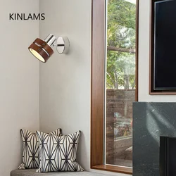 Retro Bedroom Wall Lamp Switch Sconce Interior Decoration Home Bedside Lamp Cafe Solid Wood Study Children Room Wall Lighting
