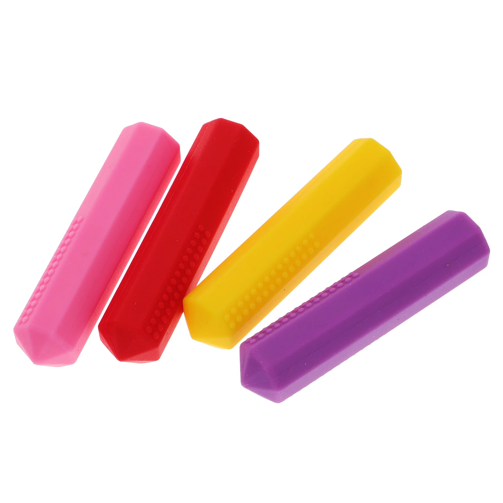 ปลอกหุ้มดินสอซิลิโคนนุ่มแบบเคี้ยวได้ 4 ชิ้น สำหรับนักเรียน ปลอกดินสอแบบยาว ใช้งานได้ยาวนาน เหมาะสำหรับใช้ที่บ้านและในห้องเรียน