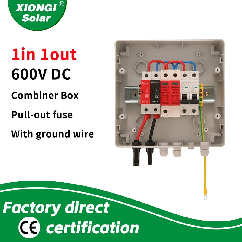 

XIONGISOLAR Солнечная фотогальваническая фотоэлектрическая комбинированная коробка с молнией 1 в 1 out DC 600 в предохранитель MCB SPD Водонепроницаемая коробка IP65