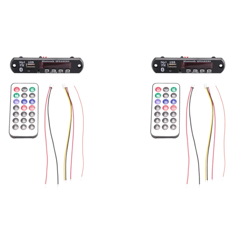 -A12R 2X Bluetooth 5,0 placa decodificadora de MP3 DC 5V 12V módulo de Radio FM para coche compatible con TF USB AUX para teléfono de coche
