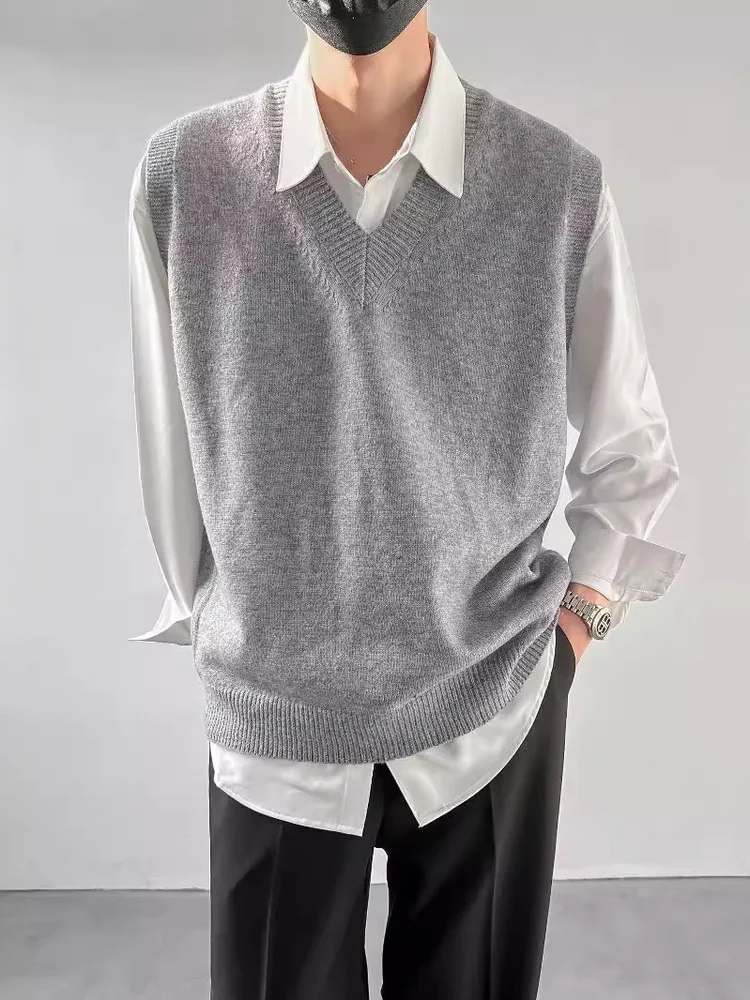 

Base Knitted Svel Men's V-Ne Sweater Vest Loose Fit Polyester Fiber Casual Daily Wear Youthful Sle Non-Sinkable