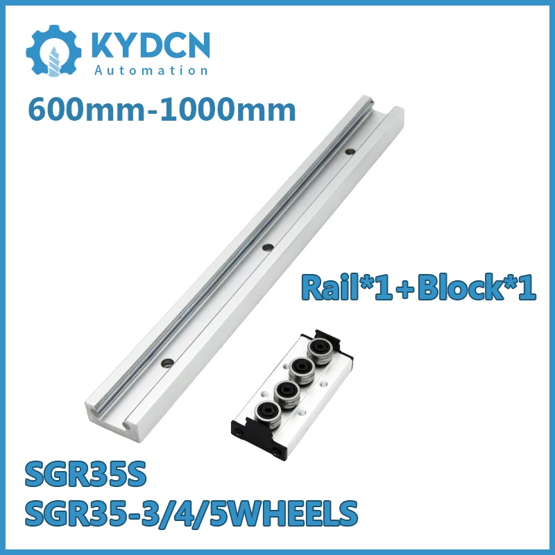 

SGR35 SLIVERY Built-in Dual-axis Linear Guide Rail and Linear Guide Block 600-1000mm Inner Roller Bearing Guide and Block Set