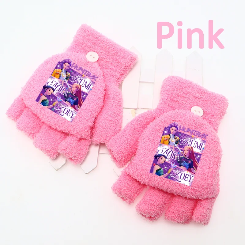 K-Pop Fingerlose Handschuhe, Halbe K-Pop Strickhandschuhe mit Fingerklappen, Warme Handschuhe für Mädchen und Jungen, zum Schreiben und für die Schule