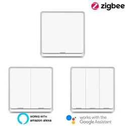 Zigbee Smart Switch EU UK 1/2/3 Gang 220V With Neutral Tuya Smart Life Wall Light Push Button Switch Work With Alexa Google Home