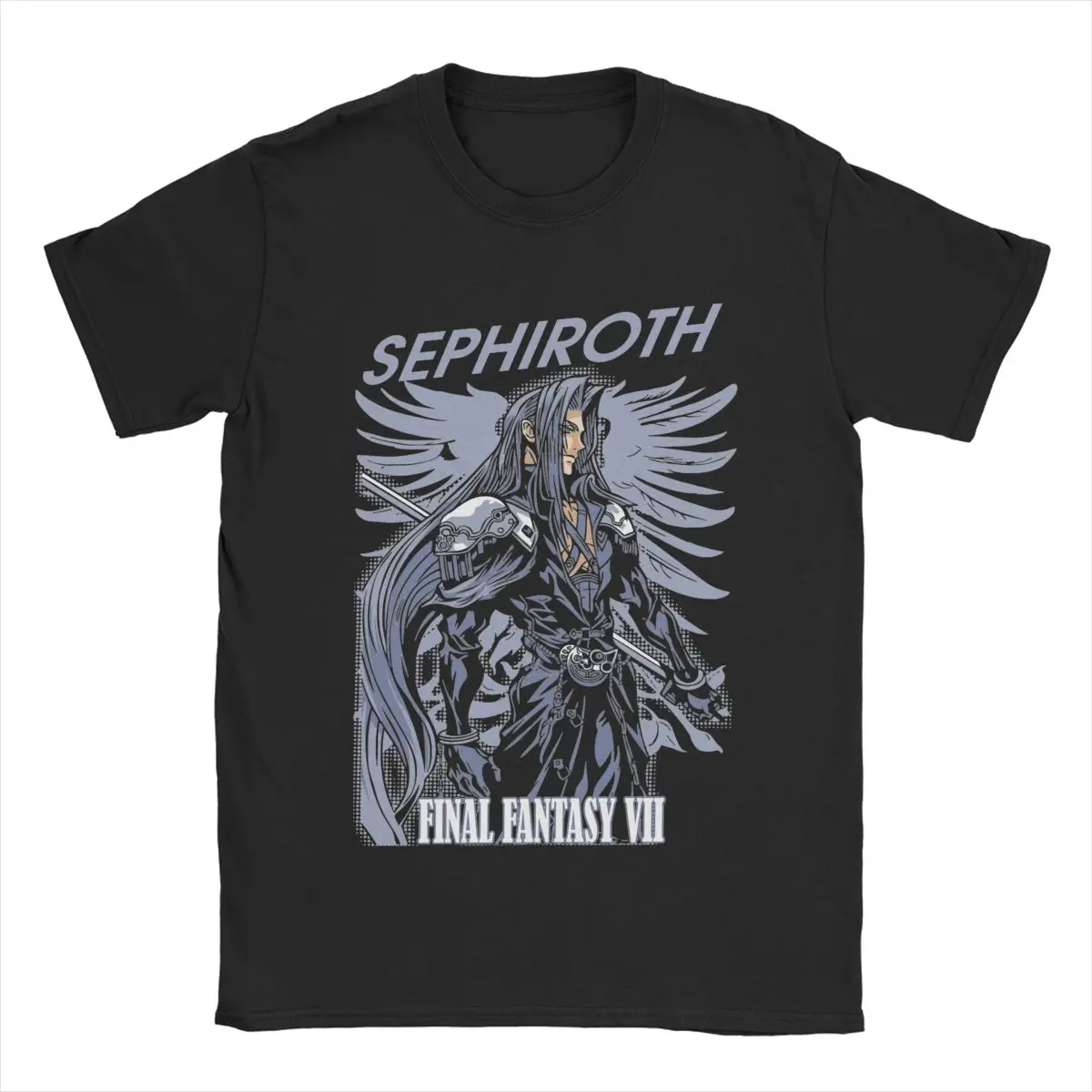 Sephiroth FFVII Final Fantasy T Shirt Men's Pure Cotton Fun T-Shirt Round Neck Tees Short Sleeve Tops Graphic