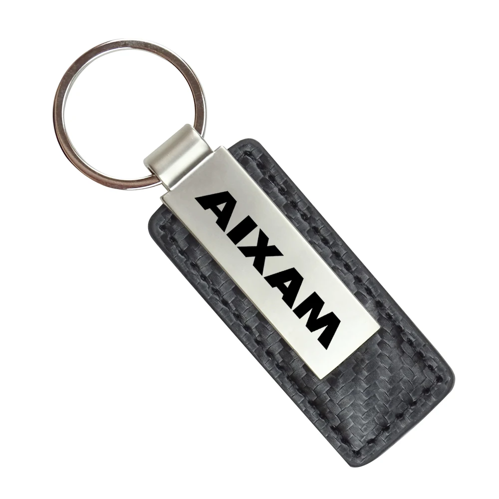 New Leather Metal Car Key Chain Keychain Car Key Ring For Aixam MINAUTO Cross City Pack GTO GTI Crossline Crossover Accessories