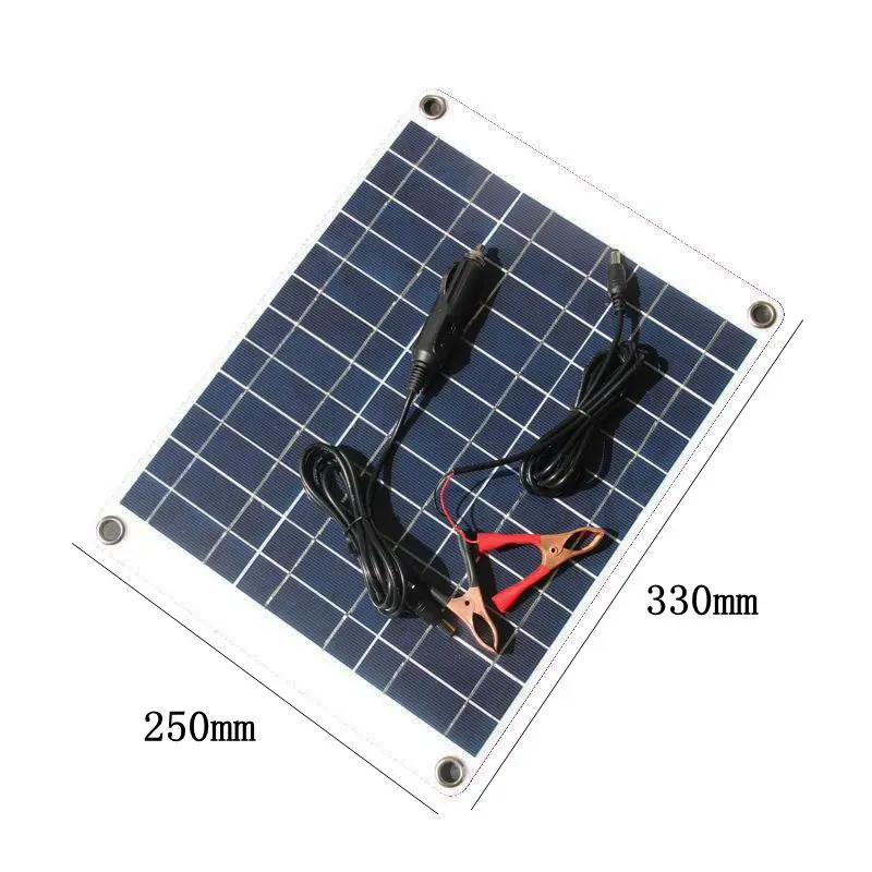 50W Portable Solar Panel Kit 12V/5V Dual USB Solar Charger Waterproof Panel Solar Cells Phone Power Bank with 10A-60A Controller