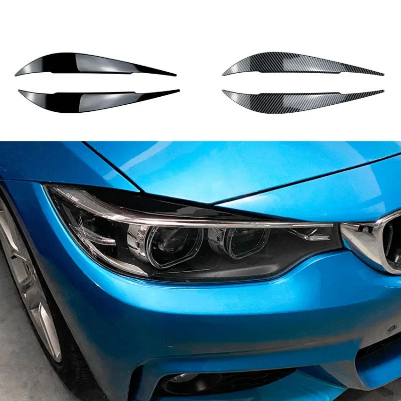 

For BMW 4 Series F32 F33 F36 2014-20 Headlight Eyebrow Colorfast Rugged Stylish Protective Headlight Eyelids Cover 1Pair Sticker