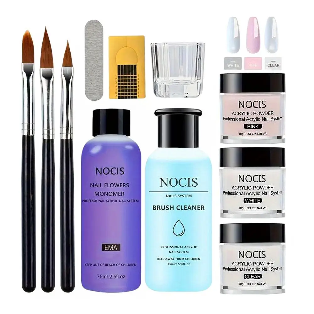 1Set EMA Acrylic Nail Powder Set Professional Extension Kit Manicure Supplies Acrylic Powder Salon Quality Nail Beauty Care